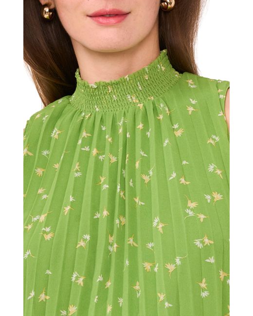 Halogen® Green Halogen(r) Floral Pleat Swing Dress