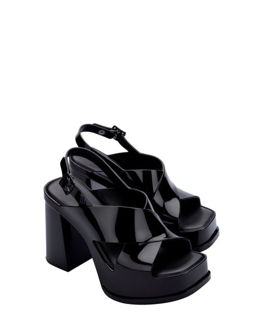 Melissa Black Dance Slingback Platform Sandal