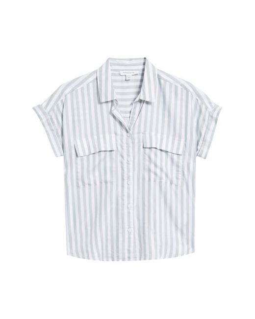 Beach Lunch Lounge White Kaiana Stripe Short Sleeve Button-Up Shirt