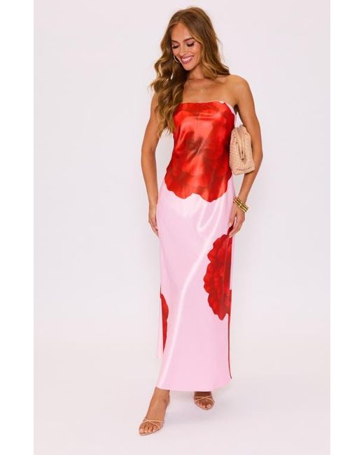 Vici Collection Bolden Strapless Satin Maxi Dress in Red | Lyst Vici Collection Bolden Strapless Satin Maxi Dress in Red | Lyst