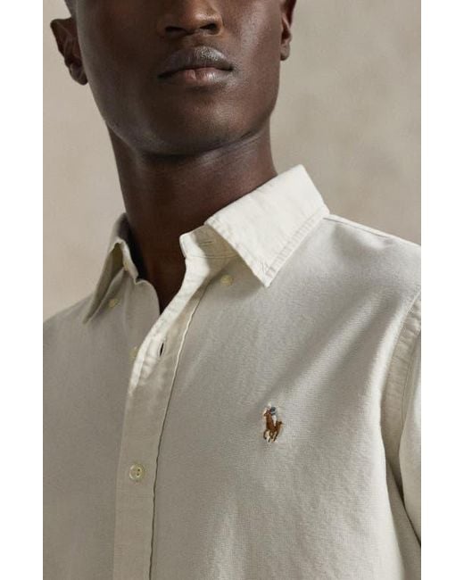 Polo Ralph Lauren Gray The Iconic Solid Cotton Button-Down Oxford Shirt for men