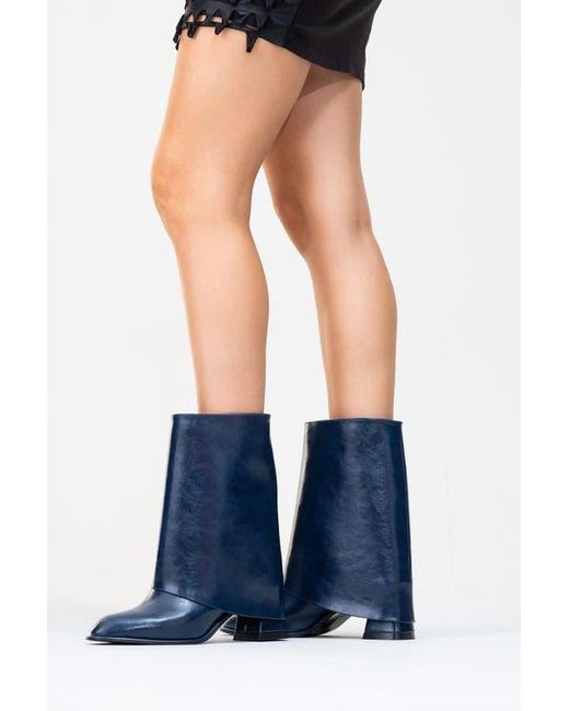 Prologue Shoes Blue Ellas Chunky Heel Boot