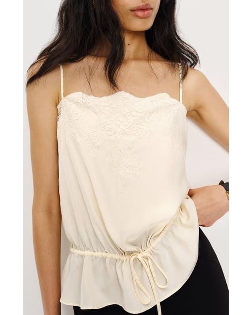 Reformation Black Silvia Tie Waist Silk Camisole