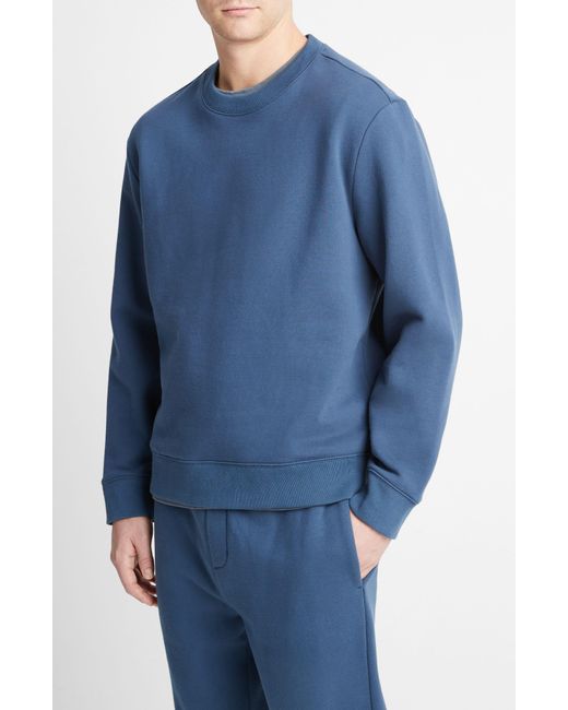 Vince Blue Cotton Blend Fleece Sweatshirt for men