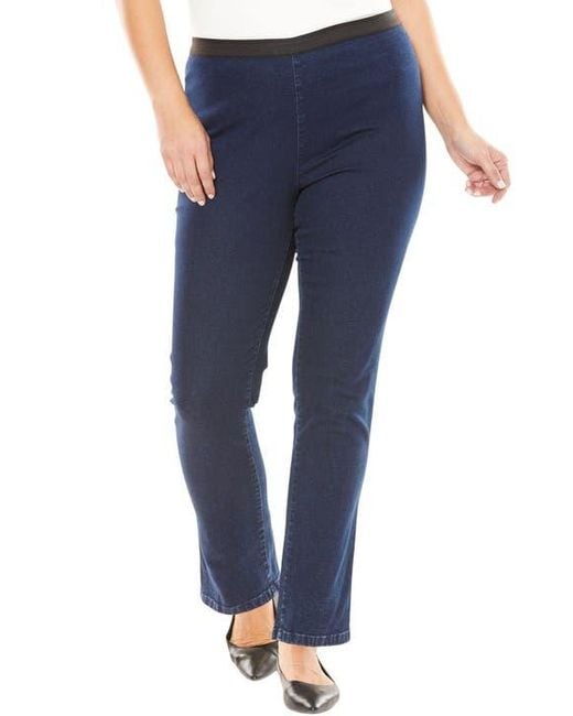 Jessica London Blue Stretch Denim Straight-Leg Jegging