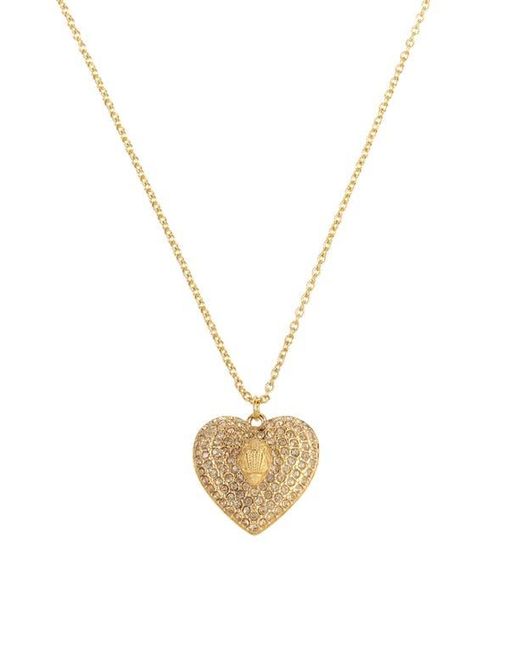 Kurt Geiger White Pavé Heart Pendant Necklace