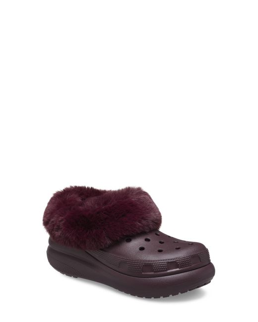 Crocs™ Classic Furever Crush Faux Shearling Lined Clog in Purple Lyst