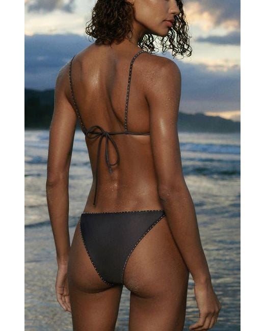 Mango Gray Studded Bikini Bottoms