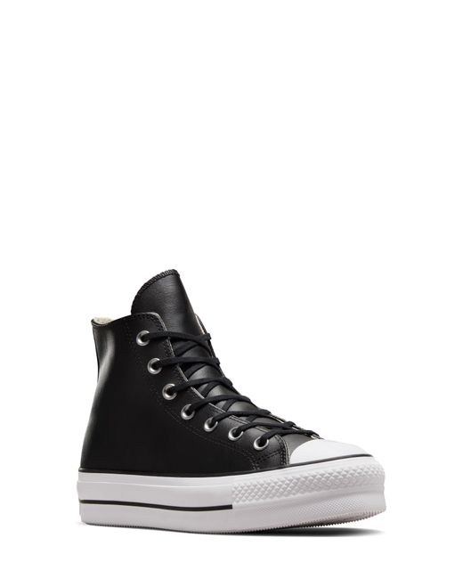 Converse Black Chuck Taylor All Star Lift High Top Leather Sneaker