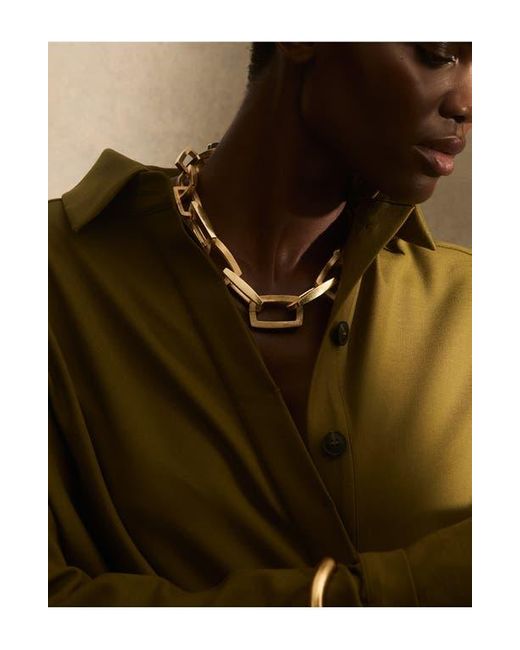 Reiss Metallic Gloria Graphic Necklace