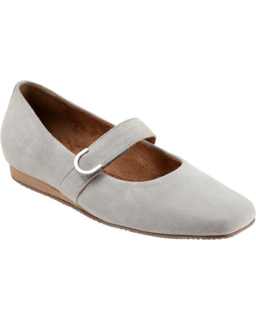 Softwalk® Gray Valdivia Mary Jane Flat