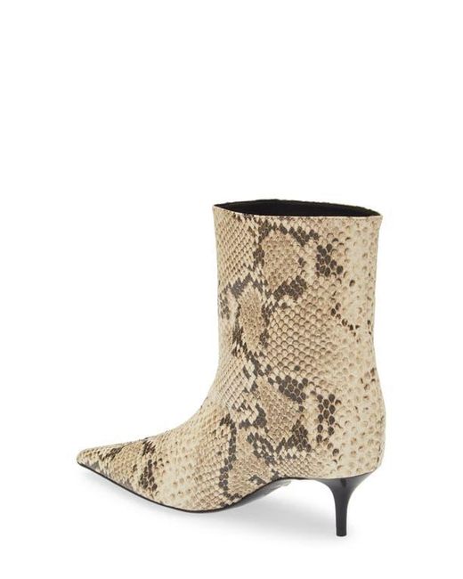SCHUTZ SHOES Metallic Frances Snakeskin Embossed Pointed Toe Bootie