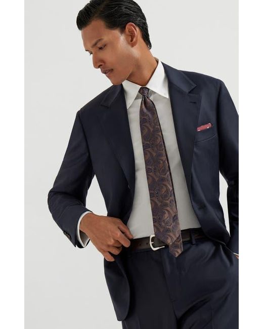 Brunello Cucinelli Blue Twill Blazer for men