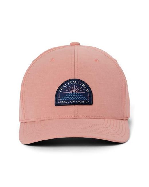 Travis Mathew Pink Sea Explorer Snapack Baseball Cap for men
