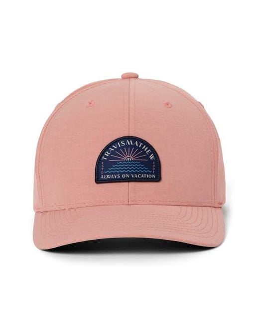 Travis Mathew Pink Sea Explorer Snapack Baseball Cap for men