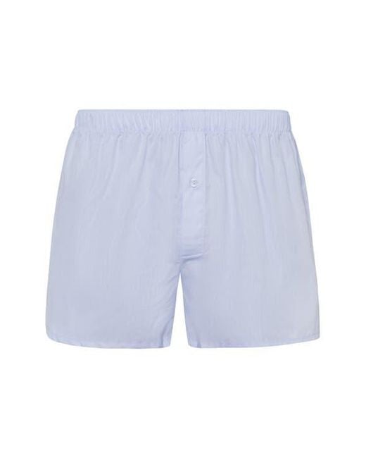 Hanro Blue Fancy Woven Cotton Boxer for men