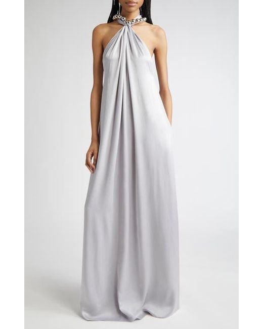 Stella McCartney Gray Sphere Satin Gown
