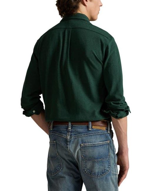 Polo Ralph Lauren Green Featherweight Stretch Cotton Piqué Button-Down Shirt for men