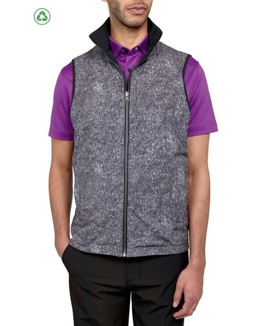 Con.struct Black Regular Fit Texture Print Recycled Performance Reversible Vest for men
