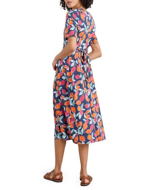 Seasalt Cornwall Red Carwynnen Citrus Print Midi Dress
