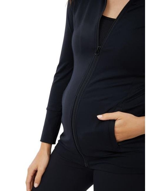 Ingrid & Isabel Blue Maternity Side Zip Active Jacket