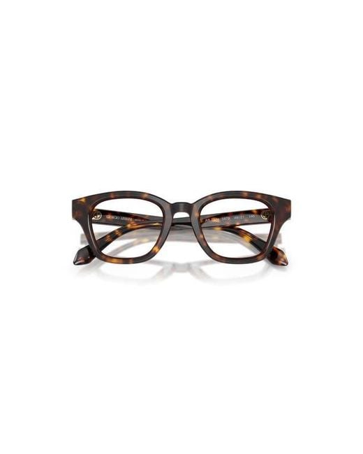 Giorgio Armani Metallic 49Mm Rectangle Optical Glasses for men