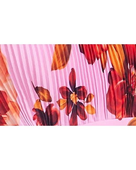 Dress the Population Red Vida Ruffle & Pleat Evening Gown