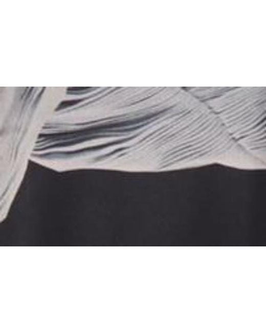 Jason Wu Black Dancing Pleat Print Satin Straight Leg Pants