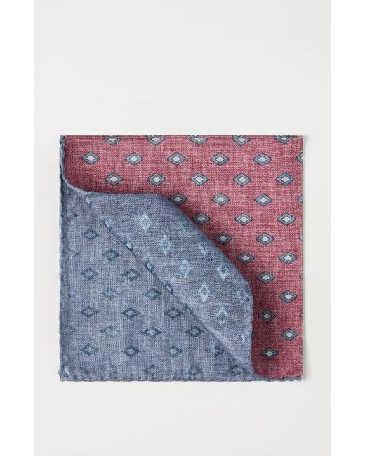 Brunello Cucinelli Purple Silk Pocket Square With Pattern for men