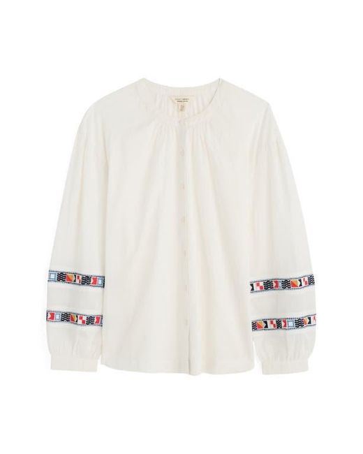 Seasalt Cornwall Blue Weaving Sea Organic Cotton Peasant Shirt
