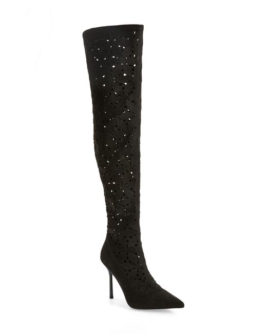 Jeffrey Campbell Adonia Pointed Toe Perforated Over The Knee Boot in ...