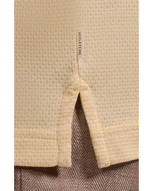 Bugatchi Natural Three Button Cotton Polo for men