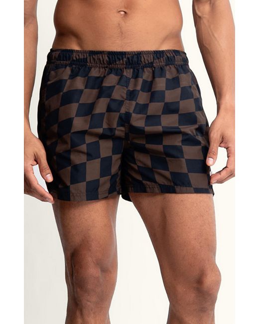 AUTO-REPLY™ Black Sebastian Solid 4-Inch Nylon Swim Trunks for men