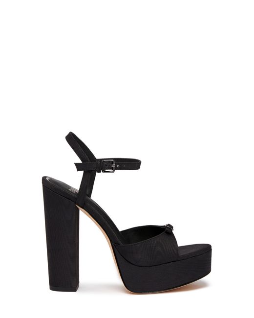 PAIGE Black Chase Ankle Strap Peep Toe Platform Sandal