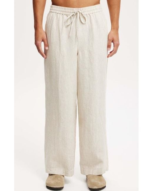 Cotton On White Super Baggy Linen Pant for men