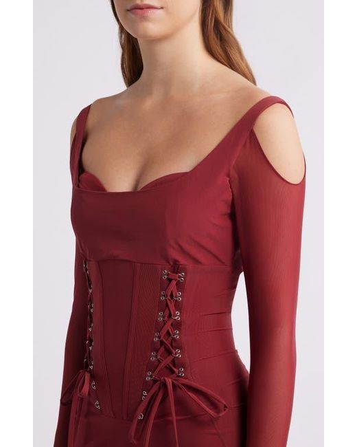 Mistress Rocks Long Sleeve Lace-Up Corset Minidress in Red | Lyst Mistress Rocks Long Sleeve Lace-Up Corset Minidress in Red | Lyst
