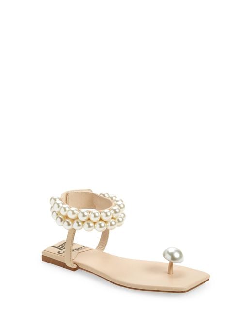 Jeffrey Campbell Chateau Embellished Sandal in Natural | Lyst