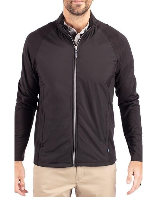 Cutter & Buck Black Adapt Knit Full Zip Jacket for men