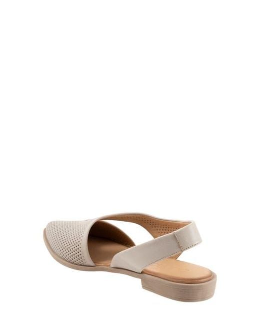 BUENO Natural Bianca Perf Slingback Pointed Toe Flat