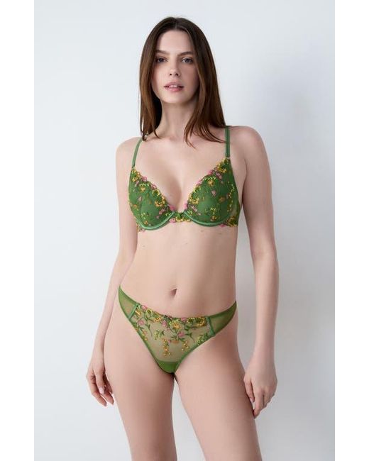 Etam Green Gourmandise No. 2 Underwire Plunge Push-Up Bra