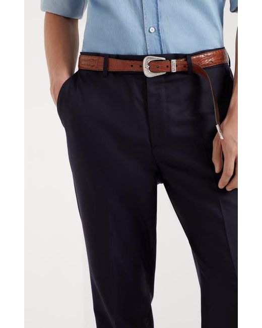 Brunello Cucinelli Blue Formal Fit Trousers for men
