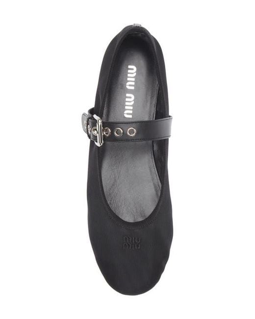 Miu Miu Black Mary Jane Ballet Flat