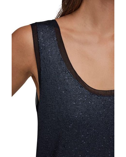 Donna Karan Blue Sequin Shell Top