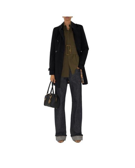 Burberry Black Short Chelsea Heritage Trench Coat