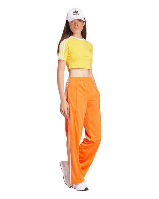 Adidas Originals Orange 3-stripes Crop T-shirt