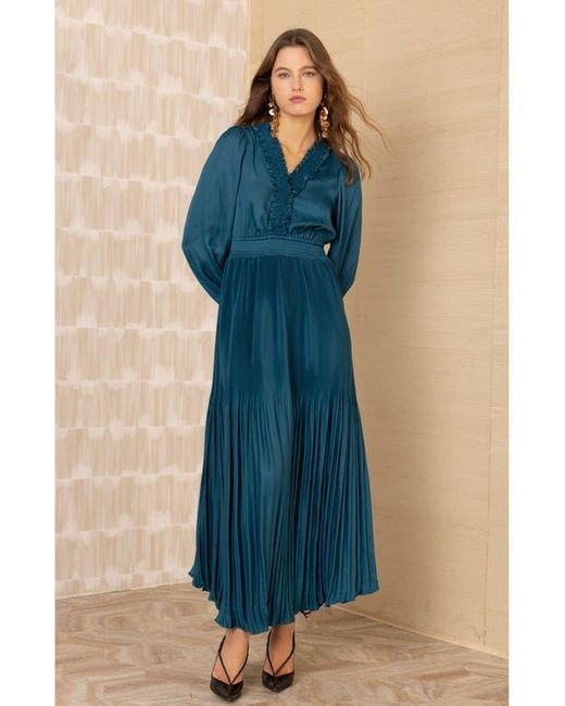 Hale Bob Blue Alisson Charmeuse Dress