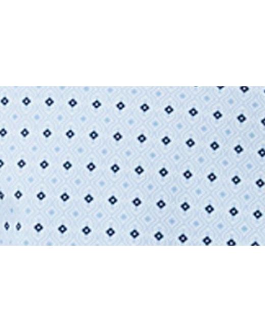 7 Diamonds Blue Liberty Geo Print Performance Short Sleeve Button-up Shirt for men