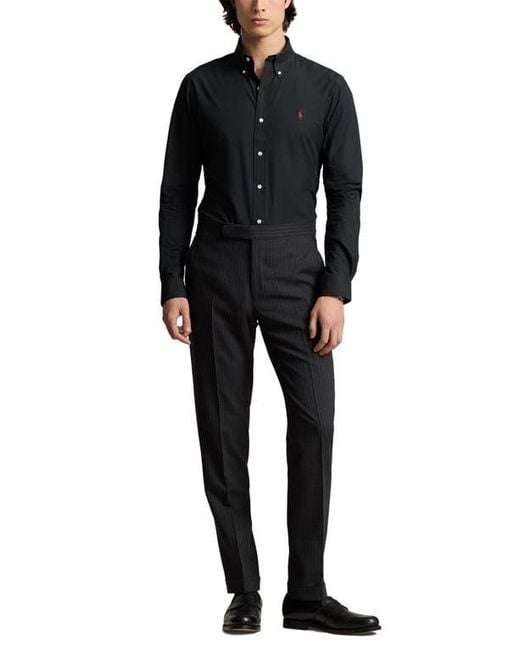 Polo Ralph Lauren Black Classic Fit Stretch Cotton Poplin Button-Down Shirt for men