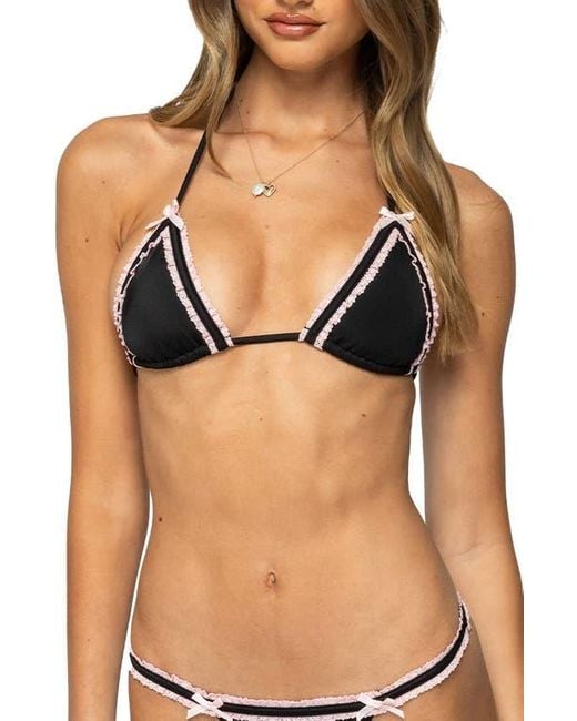 Edikted Black Mandy Triangle Bikini Top