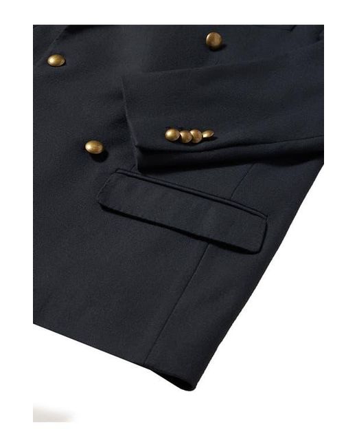 Fortela Blue Double-Breasted Concord Wool Jacket for men